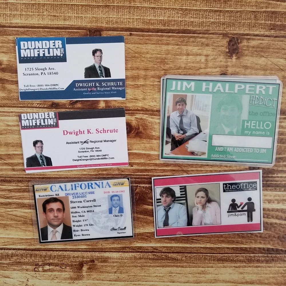The Office TV Show Character Badge Card Lot - Party Supplies Funny Universal NBC